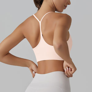 Soutien-gorge de sport réversible pour femmes Soutien-gorge de gymnastique de haute qualité pour femmes Yoga Workout Logo personnalisé Fitness Halter Print Pattern High Quality - Product Image 4