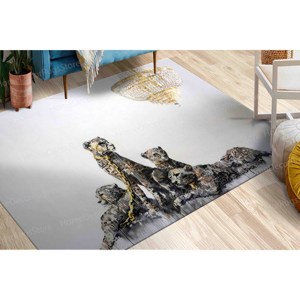 Alfombra con Estampado de Arte Urbano: Diseños de Leopardo y Guepardo de Banksy, con Pelo Suave - Product Image 4