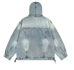 Sudadera con capucha lavada con ácido pesado personalizada al por mayor, ajuste con hombros caídos - Product Image 2