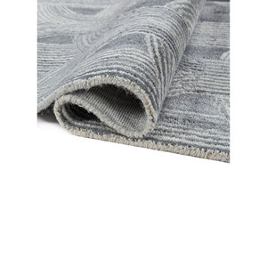 Alfombra de Lana Tejida a Mano Jaipur Rugs ZA Tahn-7075 Azul con Patrón Geométrico para Uso Doméstico - Colección Pathways - Product Image 2