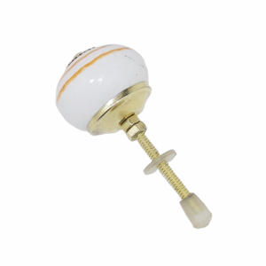 Tiradores de cajón de cerámica con rayas naranjas blancas de diseño Industrial para cocina, dormitorio, sala de estar, armario/tocador - Product Image 3