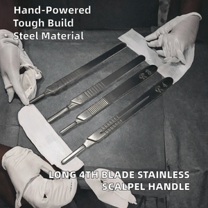 Mango de cuchillo de instrumento quirúrgico de acero inoxidable superventas, fuente de alimentación Manual, mango Manual médico duradero, mango de bisturí - Product Image 4