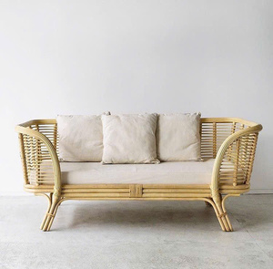 Sofá Moderno de Ratán y Bambú Tejido a Mano, Sofá Lounge Tejido Natural, Muebles de Sala Ecológicos, Sofá de Ratán Hecho a Mano - Product Image 2