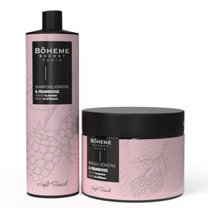 Set di Shampoo e Maschera per Capelli alla Cheratina di Lampone per Riparazione Professionale dei Capelli e Idratazione Profonda - Product Image 1