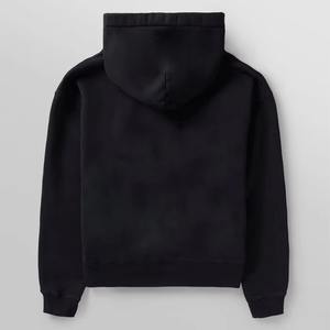 Sudadera con capucha de algodón cómoda de calidad superior de gran tamaño para hombres de peso pesado ajuste relajado con diseño de bordado de logotipo personalizado - Product Image 2