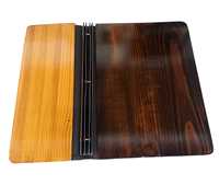 Couverture de menu A4 en bois de luxe moderne de haute qualité certifiée ISO avec logo personnalisé, toutes couleurs, pour hôtel, restaurant, bar à vin