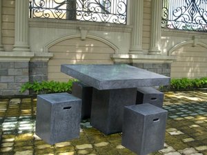 Moderno cuadrado elegante mesa de comedor conjunto de hormigón de alta calidad muebles de interior y exterior - Product Image 4