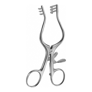 WULLSTEIN-Source d'alimentation manuelle, écarteur adson coudé de 125mm, 5 pouces, 3x3 dents, instruments chirurgicaux vétérinaires en acier émoussé - Product Image 4
