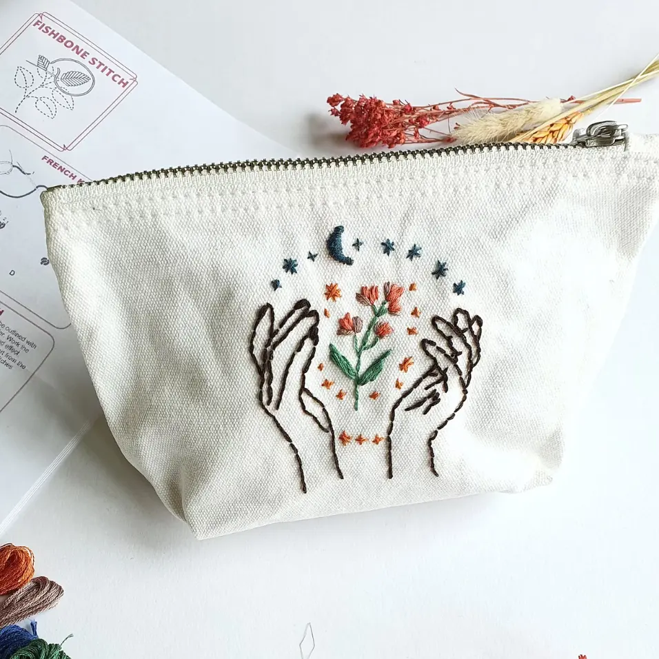 Hand Embroidered Linen Bag With Embroidery Different Colors Linen Backpack 100% Soft Washed Linen OEM Made In Vietnam