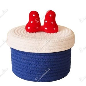Panier de rangement en corde de coton tressé à la main, écologique et durable, pour vêtements d'enfants, organisateur de vêtements de bébé, rangement de chaussures de salon, motif dessin animé - Product Image 5