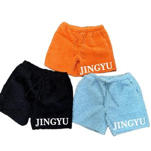 Personnalisé 100% Polyester Solide Surdimensionné Sous Le Genou Cordon Streetwear Fluffy Fuzzy Kinit Shorts Pantalon Hommes - Product Image 1