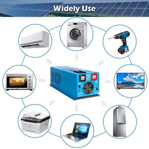 Convertisseur d'énergie à onde sinusoïdale pure 6000W 24V avec télécommande LCD, monophasé DC/AC pour appareils électroménagers - Product Image 5