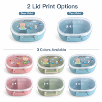 Boîte à lunch portable OEM en gros de 800 ml pour enfants, boîte bento avec cuillère, 2 compartiments, récipient alimentaire pour repas scolaires