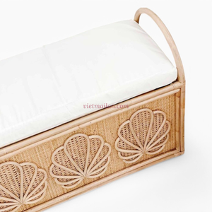 Eco Friendly Rattan Storage <b>Trunk</b> for Kids Handmade Toy Organizer with <b>Vintage</b> Boho Style - Product Image 3