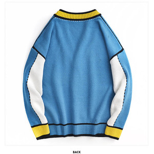 Usine de tricots acryliques en coton universitaire unisexe Vente en gros de vêtements grecs personnalisés Cardigan à motif rayé Pull d'hiver à boutons - Product Image 2