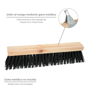 Industrial Sweeping Brush, PVC Fiber, Wooden Stand, 50 cm (Without Handle) - Product Image 4