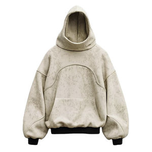 เสื้อฮู้ดดี้วินเทจทรงโอเวอร์ไซส์แบบยูนิเซ็กซ์ สไตล์สตรีทแวร์  พร้อมดีไซน์แขนเสื้อประดับหมุด  รับผลิตแบบ OEM ODM - Product Image 2