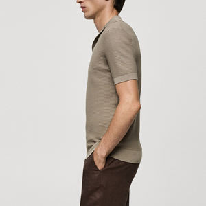 Top à la mode automne hiver Style tricoté 100% coton gaufré tricot col décontracté Hip Hop chaud Anti-rétrécissement hommes chandails - Product Image 5