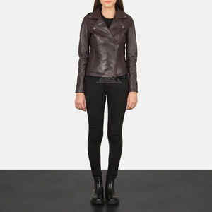 Chaquetas de motorista de cuero para mujer hechas a medida de calidad superior, prendas de vestir exteriores transpirables con estilo para abrigos de moda de invierno y otoño - Product Image 4