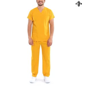 2025 nueva llegada personalizado hombres Hospital Scrubs poliéster algodón enfermera uniforme conjunto de manga corta Doctor Scrubs al por mayor - Product Image 4