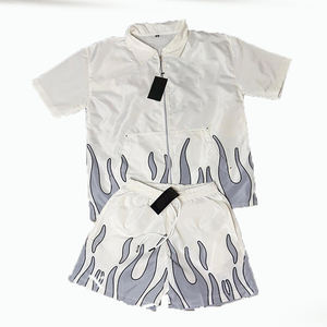 Logo personnalisé brodé Ensemble chemise et short deux pièces coupe-vent respirant et réfléchissant pour hommes de grande taille - Product Image 6