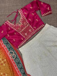 Ensemble Lehenga Choli de haute qualité, nouvelle collection, en georgette, avec broderie lourde en fil de coton, pour mariage, fête, extérieur - Product Image 6