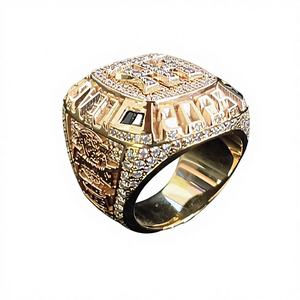 Bague de championnat unisexe moderne personnalisée en acier inoxydable |   Bague d'équipe sportive personnalisée avec zircon - Product Image 3