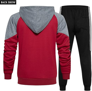 ชุดวอร์มผู้ชายสำหรับกิจกรรมกลางแจ้งปี 2024 ผ้าฝ้ายพิมพ์ลาย 100% คุณภาพสูง มีกระเป๋าซิป รับผลิตตามแบบ OEM พร้อมสกรีนโลโก้ ไซส์ใหญ่ ขายดี - Product Image 4