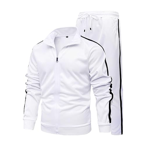 Survêtement de sport décontracté pour hommes, survêtement personnalisé de haute qualité à fermeture éclair complète, ensemble 2 pièces respirant de grande taille - Product Image 2