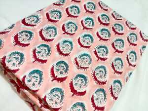 Tissu en coton multicolore imprimé à la main 100% Designs traditionnels indiens Vêtements textiles artisanaux - Product Image 4