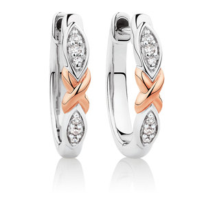 14K Multi-Tone Gold 0.20TCW Natural Round Diamond Hoop <b>Earrings</b> | Rose Gold & Silver Accent Diamond Hoops for Women Luxury <b>Fine</b> - Product Image 6