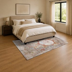 RUGS DEPOT LXDP-0058 Wholesale Terracotta Gold Modern Abstract Digital Printed Machine Washable Chenille Area Rug Non <b>Slip</b> - Product Image 3