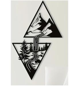 Panel de Arte de pared de Metal con diseño geométrico abstracto contemporáneo para decoración de habitaciones y estética interior de proveedor indio - Product Image 5