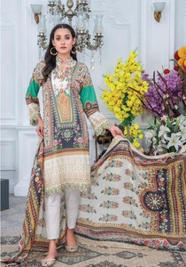 ชุดเดรสผ้าฝ้าย100% หรูหราของผู้หญิงสำหรับฤดูร้อนชุดเดรสสไตล์ปากีสถานคาร์เมซขนาดใหญ่พิเศษพิมพ์ลายแพทเทิร์น - Product Image 4