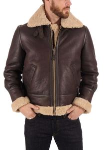 Blouson Aviateur en Cuir Véritable Shearling – Tendance Hiver, Rembourrage Chaud en Fourrure Sherpa, Style Décontracté Biker - Product Image 5
