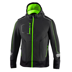 Veste Softshell Tactique Personnalisée pour Hommes à Capuche avec Passepoil Contrasté Réfléchissant Coupe-Vent Vêtements de Travail Prix de Gros Vestes Softshell - Product Image 1