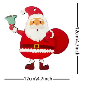 Seri Santa Claus veneer kayu kecil tanda gantung tiga buah set
