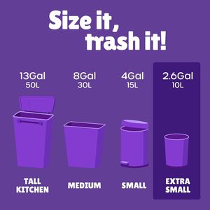 Sacs poubelle pour petite salle de bain FORID - 2,6 gallons, sacs poubelle colorés, 250 sacs, 10 litres, non parfumés, doublures pour poubelle, doublures pour corbeille à papier - Product Image 6