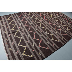 พรมปูพื้นขนาดกลางขนแกะเป็นมิตรกับสิ่งแวดล้อมผ้าขนแกะสีน้ำตาลเบจขนาด6,8x9,7ฟุตผ้าปะต่อสี่เหลี่ยมผืนผ้าห้องรับประทานอาหารยางพารา - Product Image 2