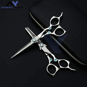 Outils de coiffeur professionnels de qualité supérieure 440C ensemble de ciseaux de coiffure en acier inoxydable diamant personnalité poignée ciseaux de cheveux - Product Image 2