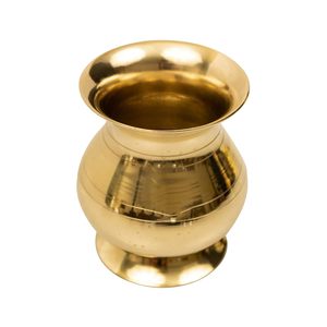 Pichet Lota en laiton traditionnel Kalash Sombu Theertha Sembu navire forme ronde pour Karwachauth Diwali Mandir utiliser une caractéristique durable - Product Image 5