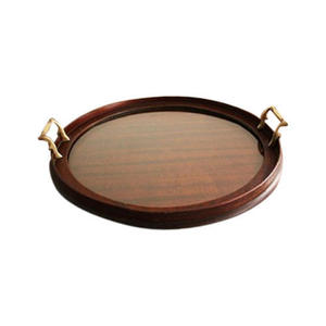 ถาดไม้ไผ่ทรงกลมพร้อมที่จับสำหรับจัดเลี้ยงในบ้าน - Product Image 2