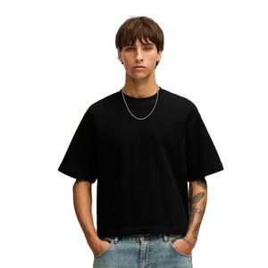 T-shirt en coton 100% pour homme, coupe ample, épaules tombantes, style boxy, poids lourd, 250 GSM, sans marque - Product Image 1