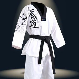 Uniforme de Taekwondo de algodón unisex al por mayor con logotipo personalizado bordado cómodo ropa de artes marciales - Product Image 3