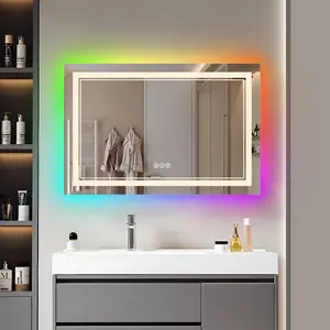 Good Price Easy Hanging 120*80cm LED Vanity Smart Mirror Hotel Bar Decorative Lighted RGB Mirror