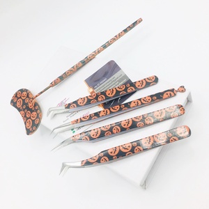 แหนบขนตาพิมพ์ลายฮาโลวีนแหนบต่อขนตาปลอมแบบยั่งยืน - Product Image 3