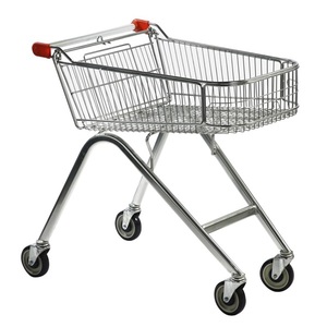 Carrito de Compras Estilo Coreano, Capacidad de 150 Litros, Material Plástico Cromado, Estructura de Malla, Plataforma Plegable - Product Image 1
