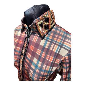 Tela de tafetán elástica hecha a mano Cowgirl Western Show Shirt - Product Image 2