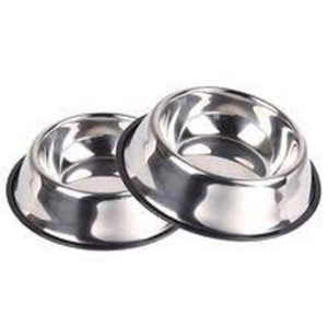 Comedero Doble de Metal para Mascotas, Juego de Platos de Acero Inoxidable para Perros y Gatos, Base Antideslizante, Plato Antiderrames para Comida de Mascotas - Product Image 1