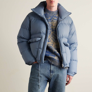 OEM Custom <b>Zip</b> <b>Fastening</b> Nylon Rip-stop puffer Down jacket Quilted Winter Coat for Men - Product Image 2